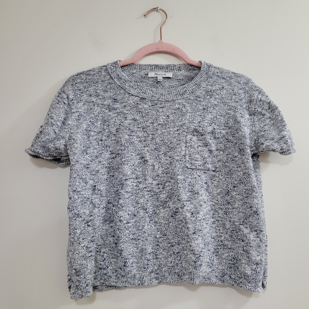 Madewell knit cropped pocket tee S